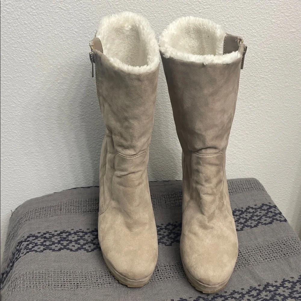 Juicy Couture Beige Wedge Boots
